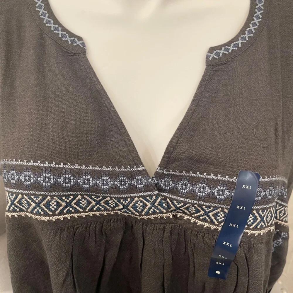 Lucky Brand Cap Sleeved Cotton Blouse - Picture 8 of 8